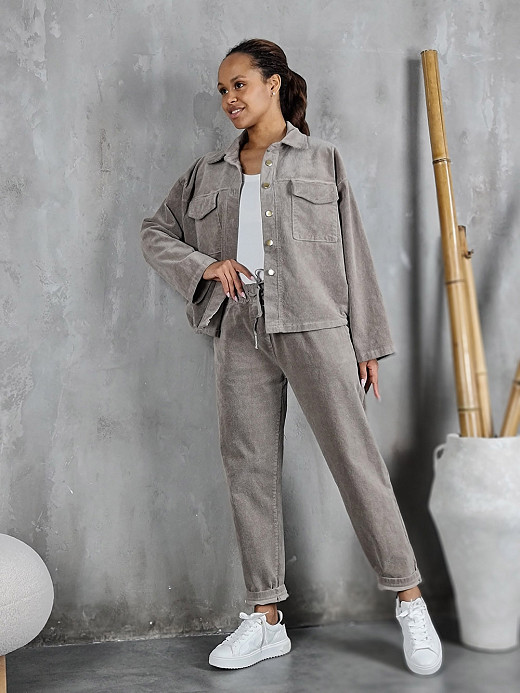 Костюм LIVAN'S вельветовый бомбер и брюки тауп