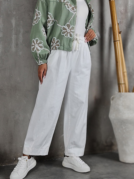 Брюки MIHO'S на резинке молочные 