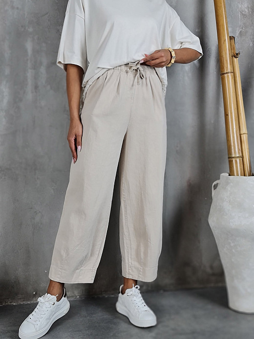 Брюки MIHO'S на резинке бежевые 