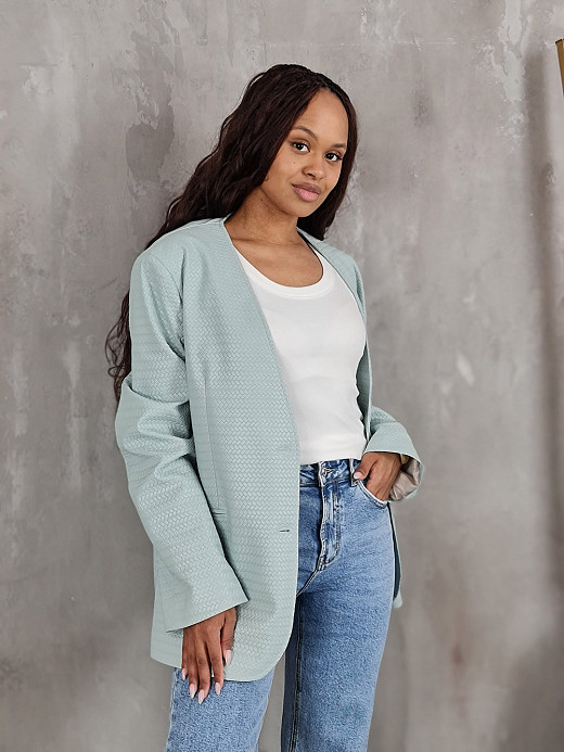 Пиджак Barbara Alvisi из экокожи ментол 