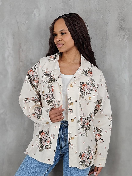 Рубашка Mitica&Co. цветочный принт кремовая 