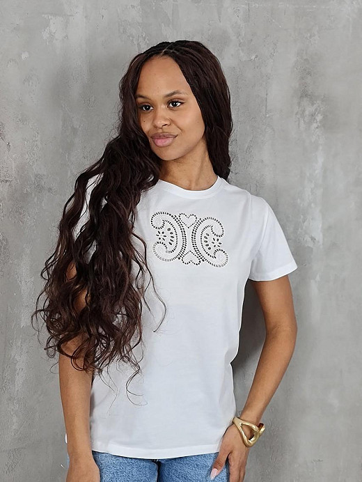 Футболка CIVICO с белой вышивкой "СС" белая