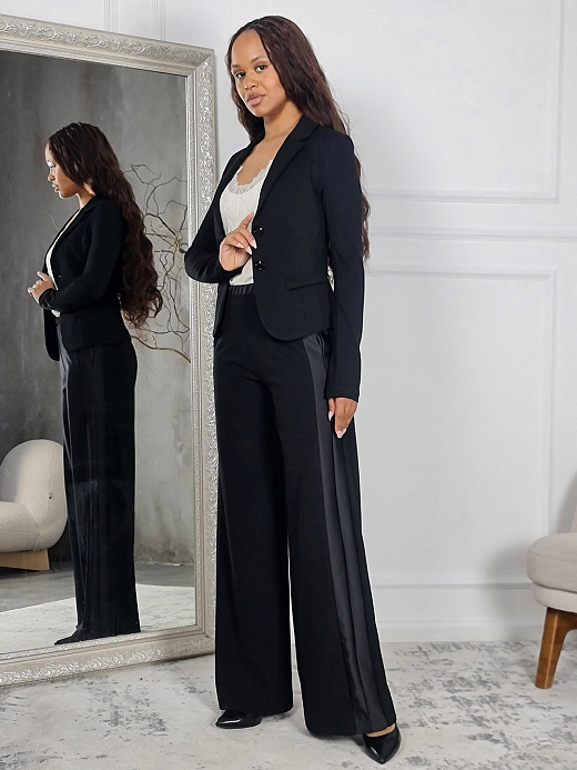 Костюм Imperial пиджак трикотажный + брюки с лампасами черный