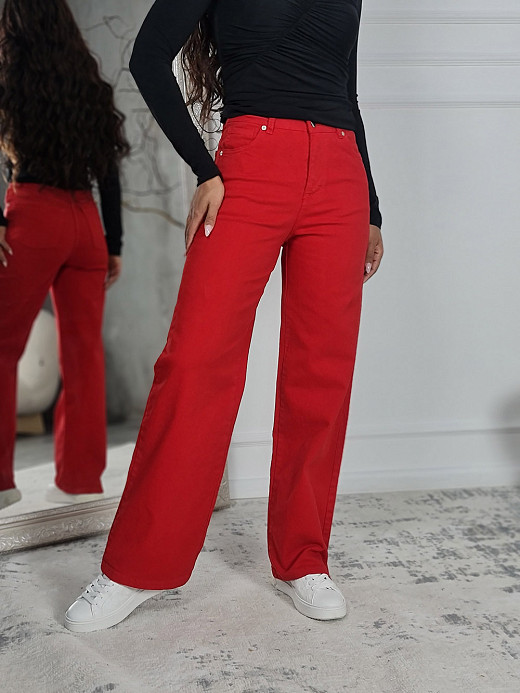 Джинсы Shaken прямые красные 