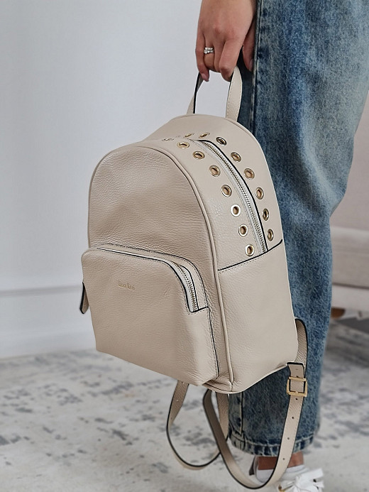 Рюкзак My Little Italy с золотыми вставками молочный