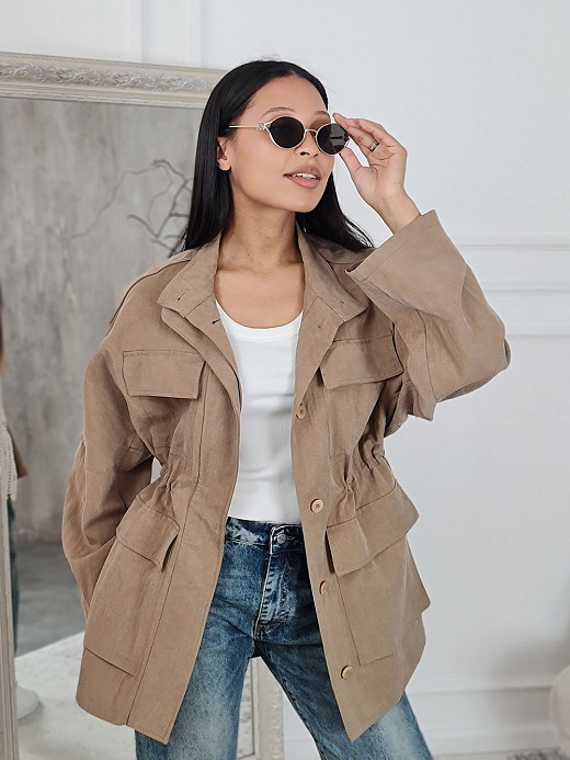 Парка Souvenir с вышивкой сзади кэмел