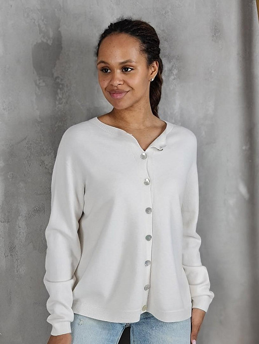 Кардиган Imperial круглый вырез кремовый 