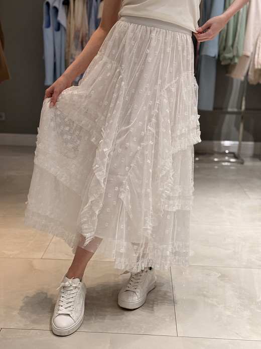 Юбка Imperial на резинке с кружевом белая