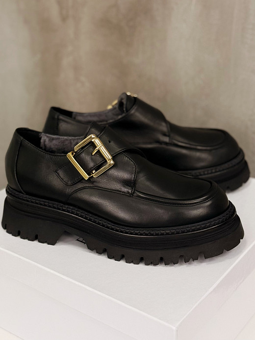 Лоферы FEDERICA LANCION утепленные черные