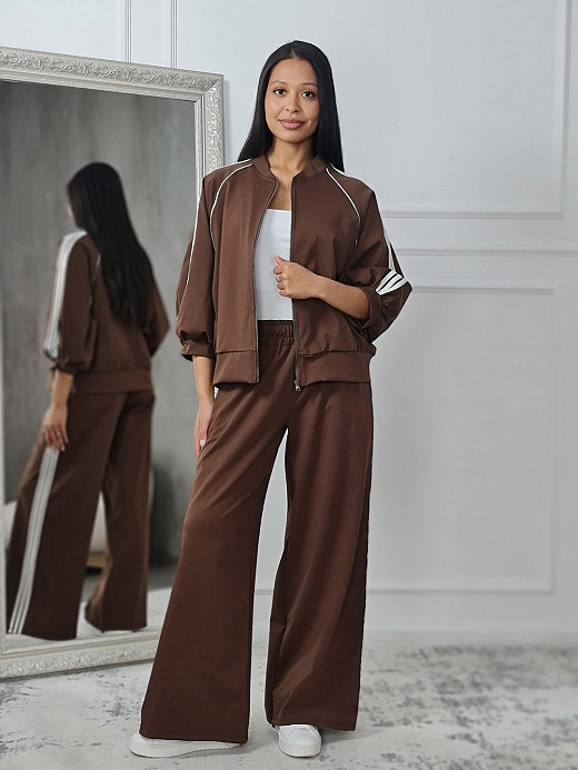 Костюм Mitica&Co с лампасами коричневый 