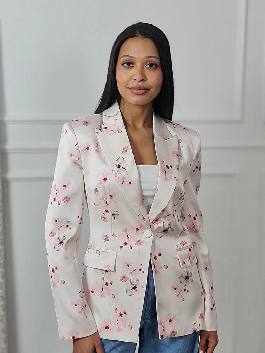 Пиджак Imperial с принтом "цветы" молочный