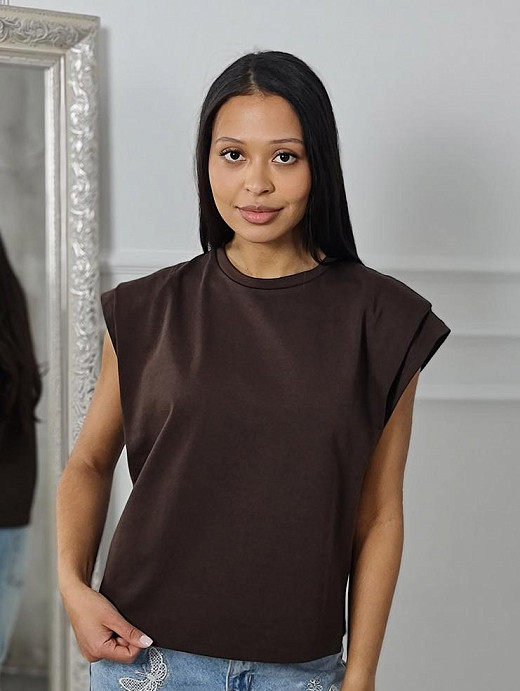 Футболка Souvenir двойной рукав шоколад 