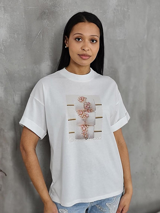 Футболка Imperial с принтом "украшения" белая 