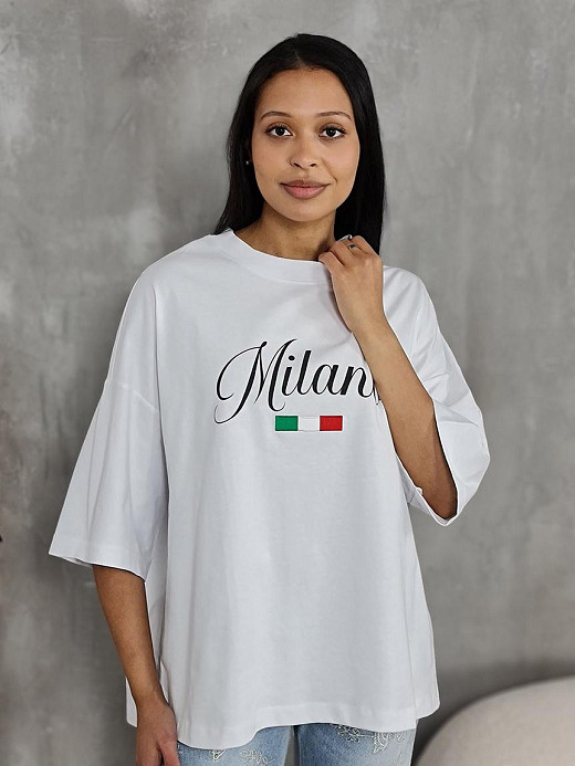 Футболка Barbara Alvisi "MILANO" белая