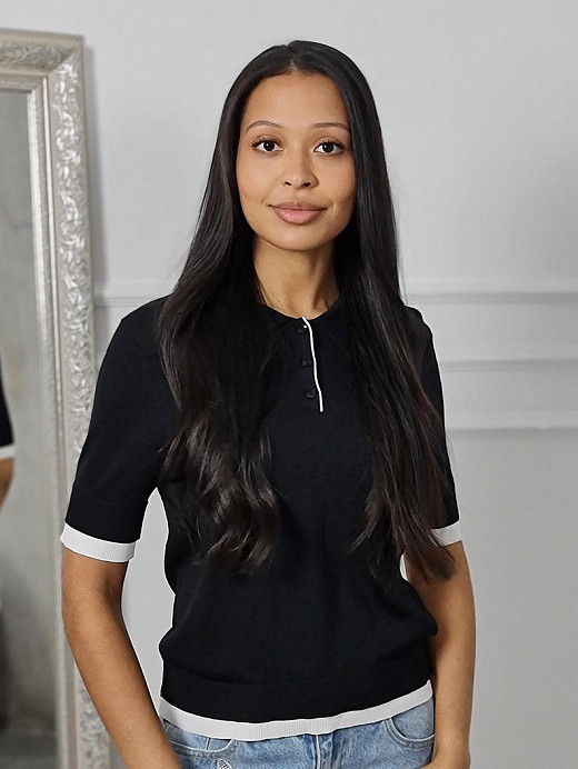 Поло Imperial с белой окантовкой черное