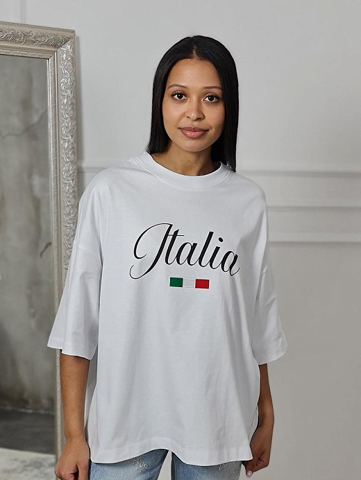 Футболка Barbara Alvisi "ITALIA" белая 