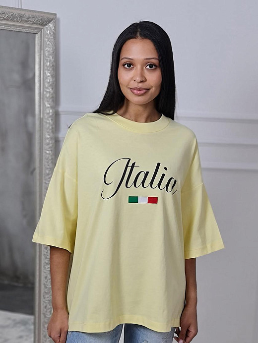 Футболка Barbara Alvisi "ITALIA" желтая 