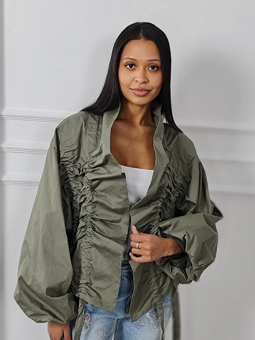 Куртка Mitica&co с жабо хаки 