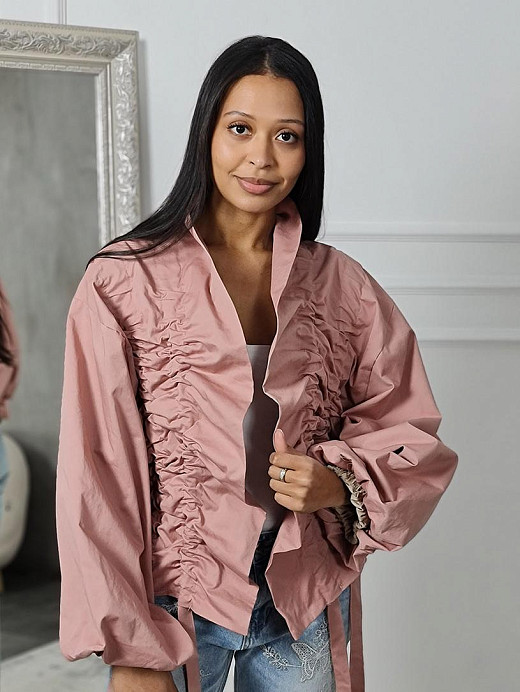 Куртка Mitica&co с жабо пыльная  