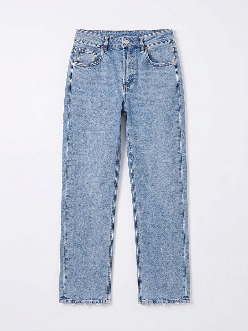 Джинсы Miss Bonbon с узором складки синие, фотография №4