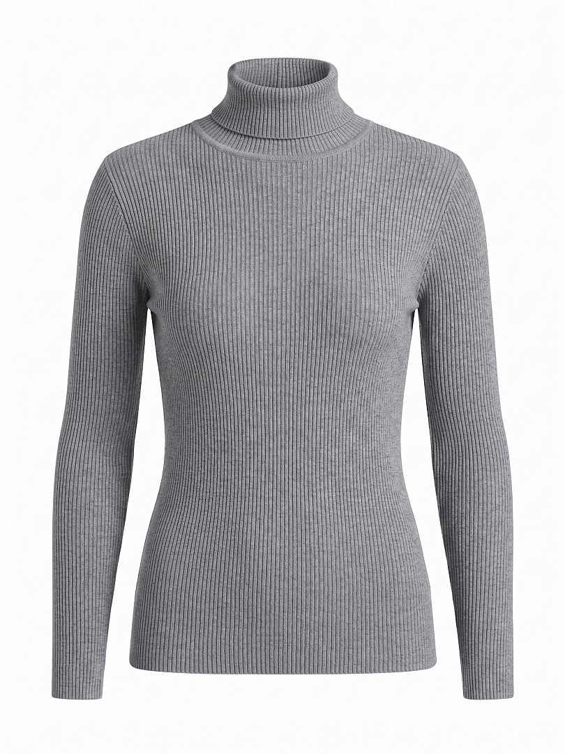 Водолазка Kontatto в рубчик серый , фотография №4