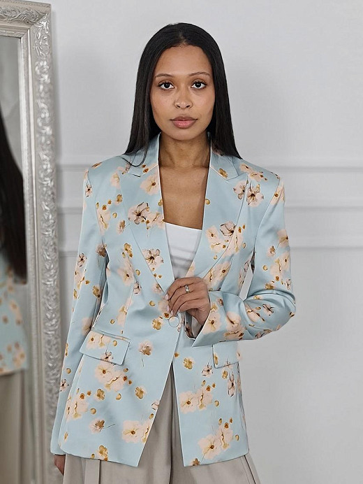 Пиджак Imperial с принтом "цветы" тиффани 
