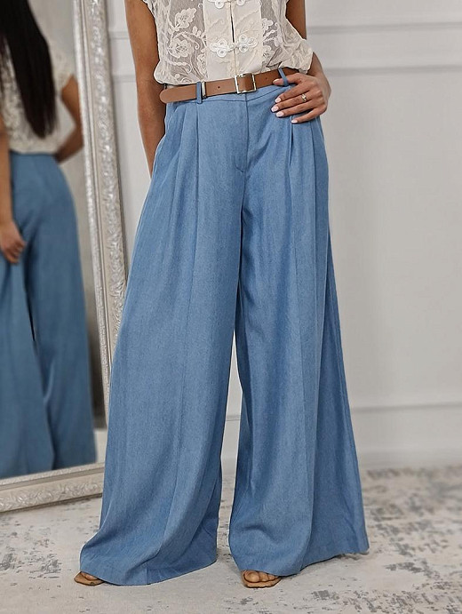 Брюки Imperial с ремнем голубые