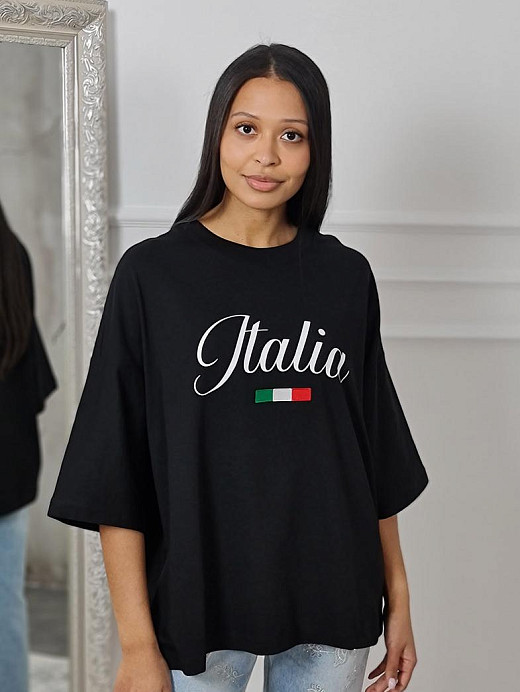 Футболка Barbara Alvisi "ITALIA" черная 