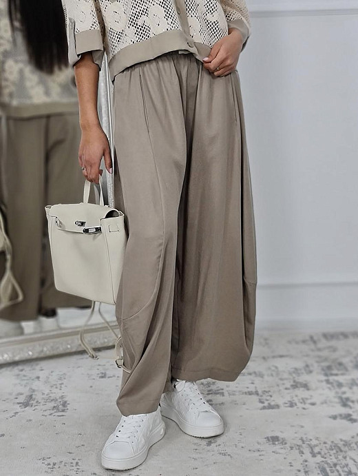 Брюки MIHOs тонкие багги оливка