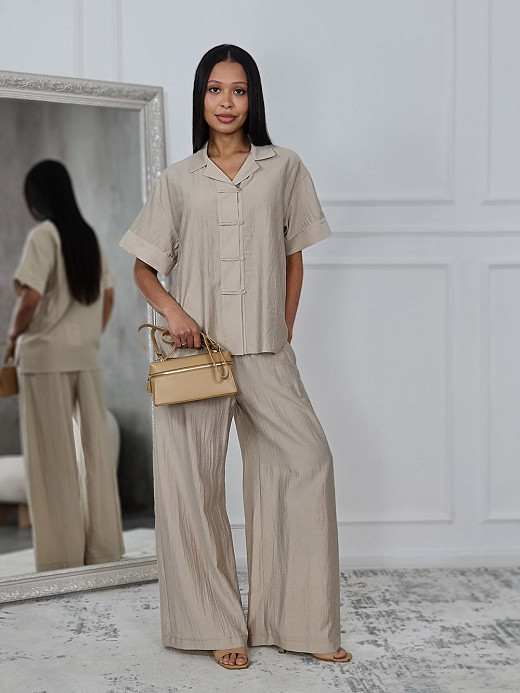 Костюм Please блуза и брюки бежевый