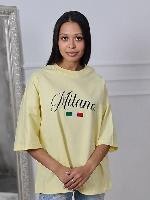 Футболка Barbara Alvisi "MILANO" желтая