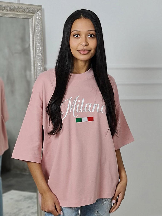 Футболка Barbara Alvisi "MILANO" пудра