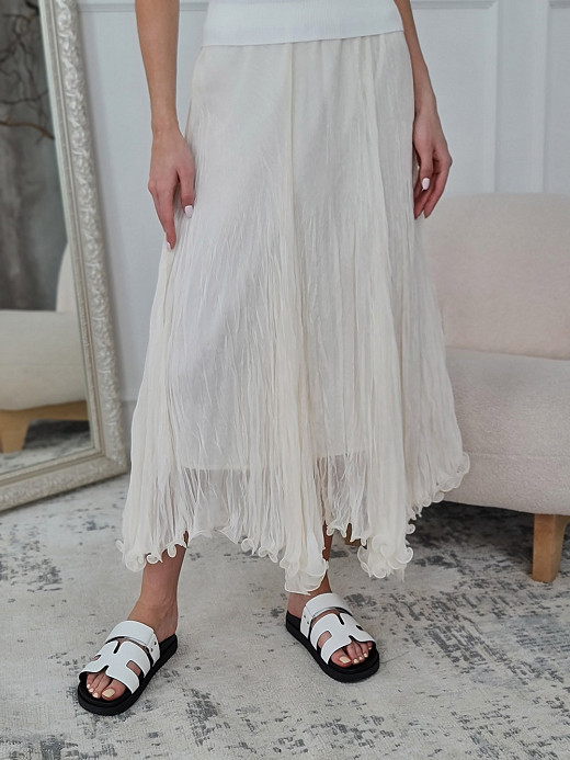 Юбка Mitica&co макси с рюшами молочная