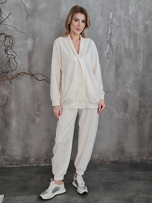 Костюм Imperial кардиган брюки молочный  