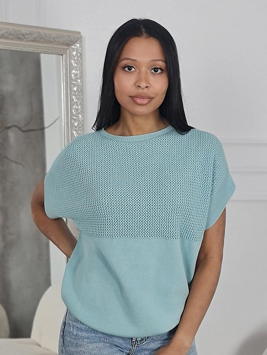 Джемпер PAQUITO с перфорацией мятный