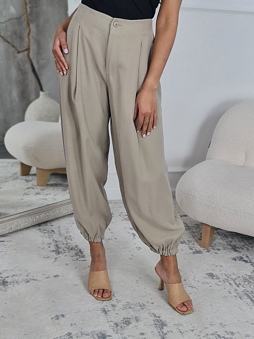 Брюки MIHOs карго с резинкой снизу тауп 