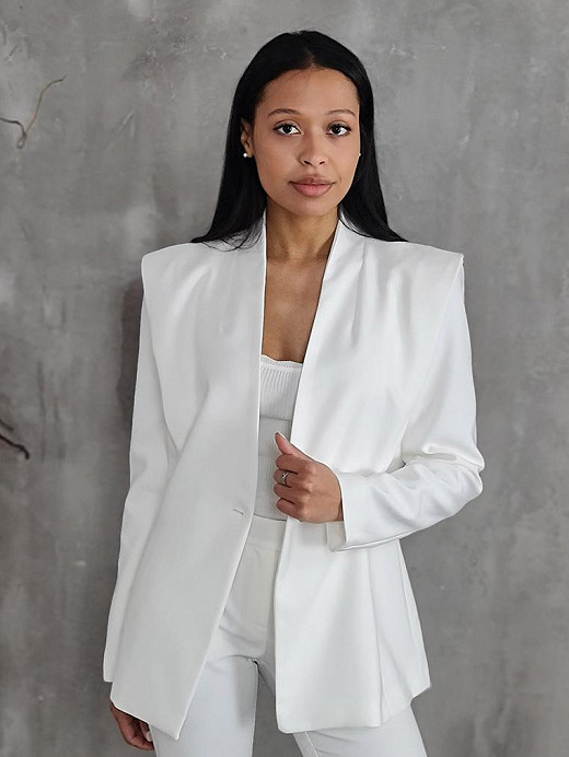 Пиджак Imperial приталенный на одной пуговице белый 