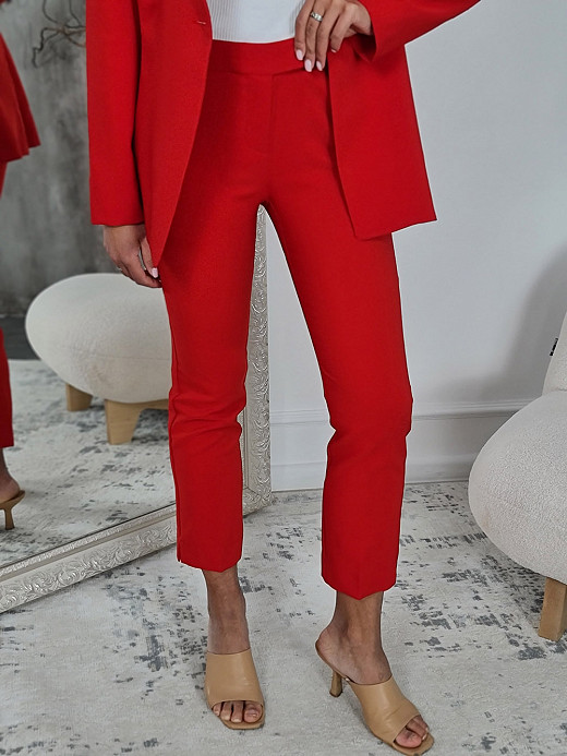 Брюки Imperial классические зауженные к низу на застежке красные