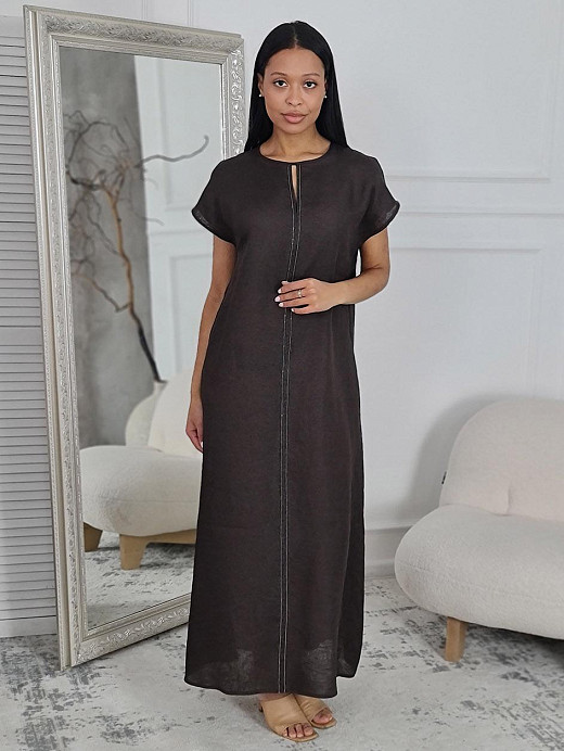 Платье Atelier Emi длинное свободное шоколад