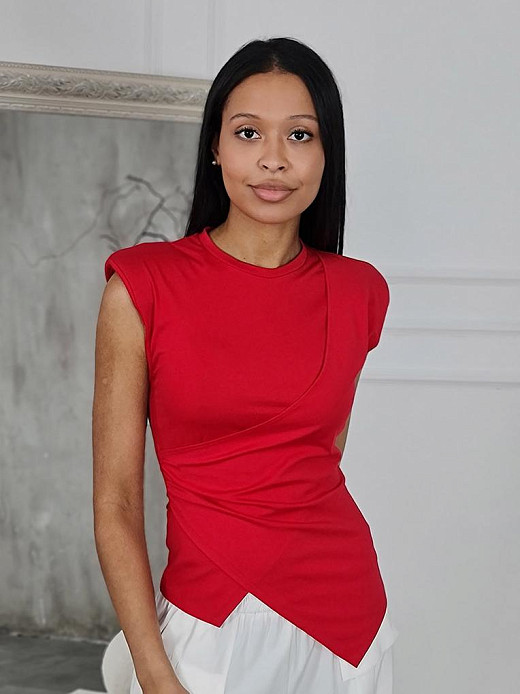 Топ Imperial с накладными плечами красный