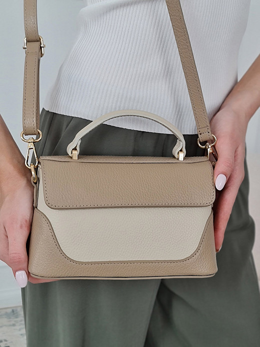 Сумка клатч маленькая молочная-бежевая 