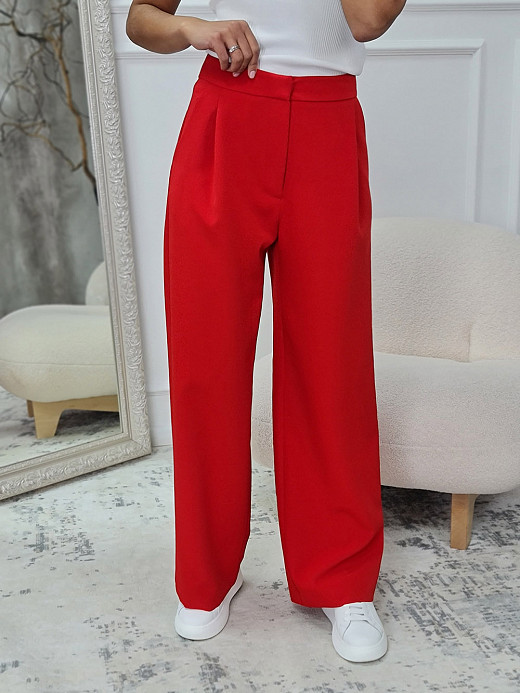 Брюки Imperial с защипами красные 