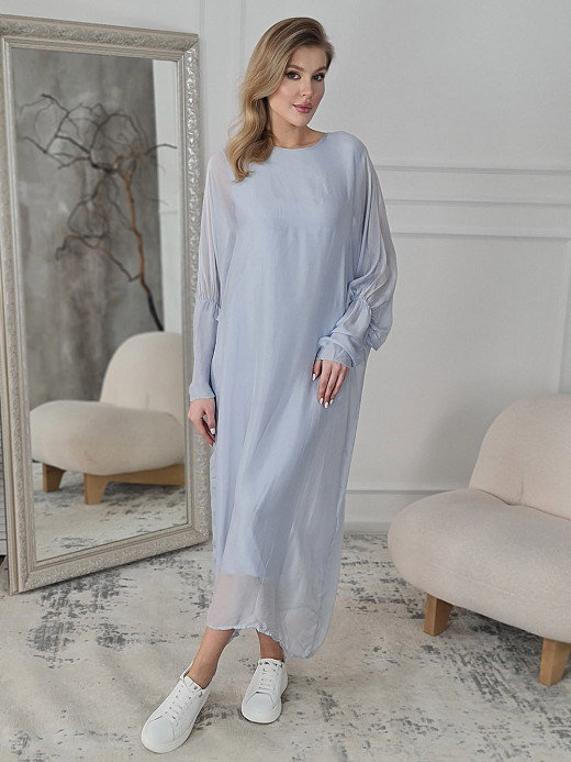 Платье CLOTHÉ свободное голубое
