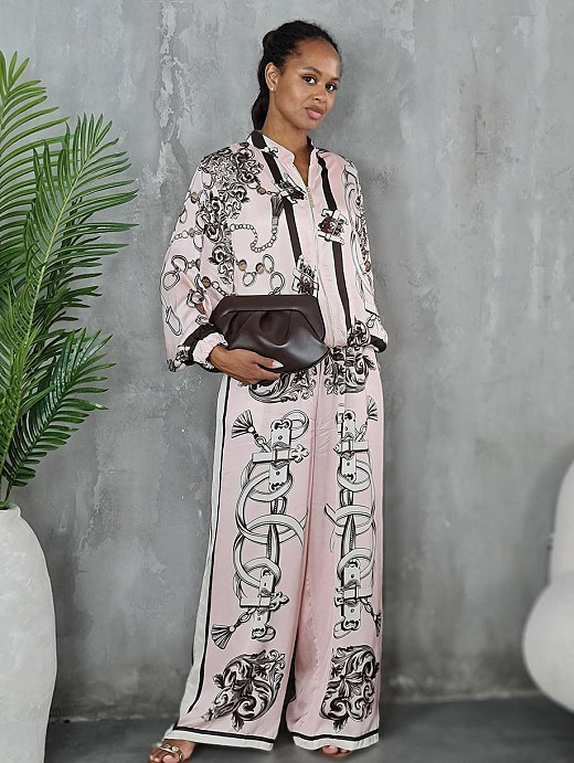 Костюм New Collection с принтом в стиле Hermes розовый