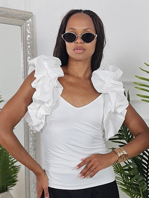 Топ Imperial с объёмными рукавами белый