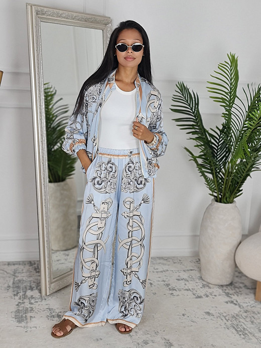 Костюм New Collection с принтом в стиле Hermes голубой