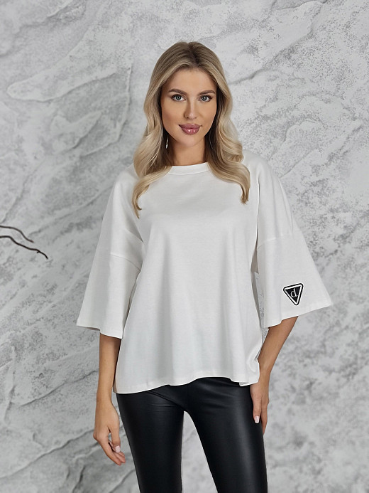 Футболка Dixie широкие рукава белая