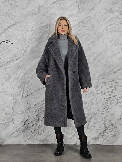 Шуба KOTHE длинная серая