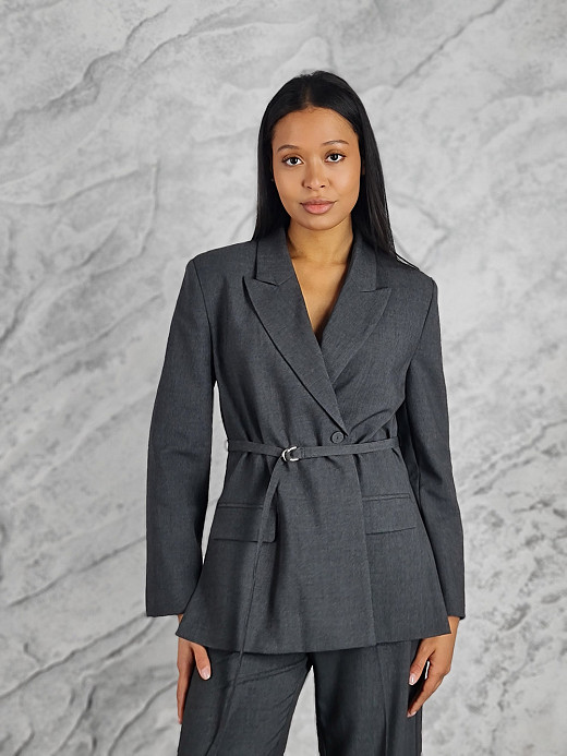 Пиджак Imperial с тонким ремнем серый