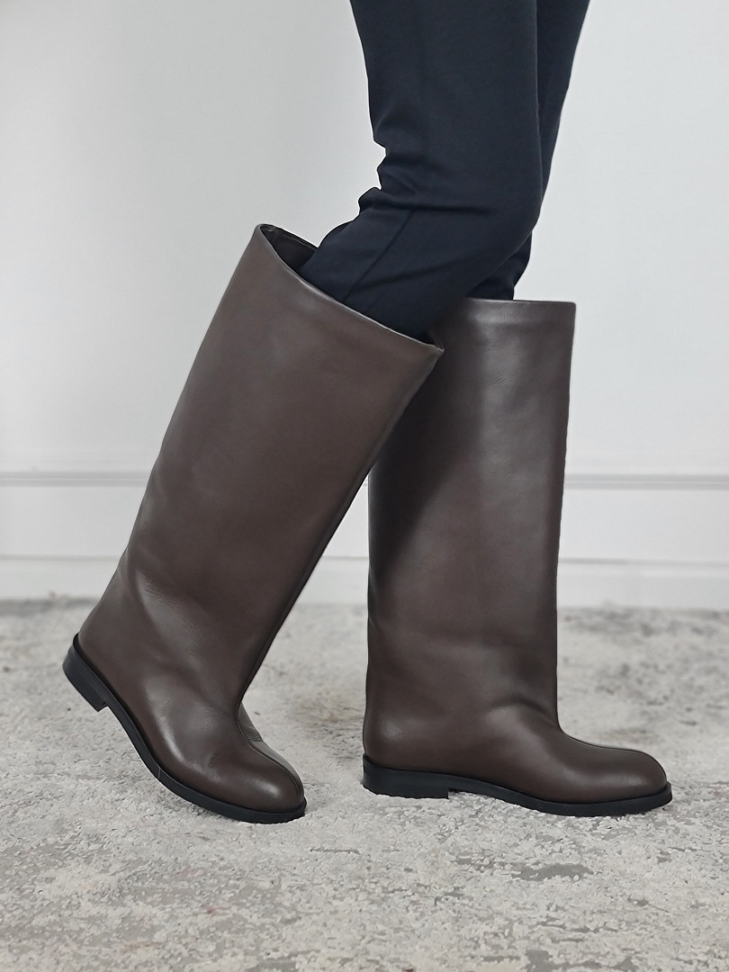 Сапоги L'Estrosa натуральная кожа шоколад, фотография №4